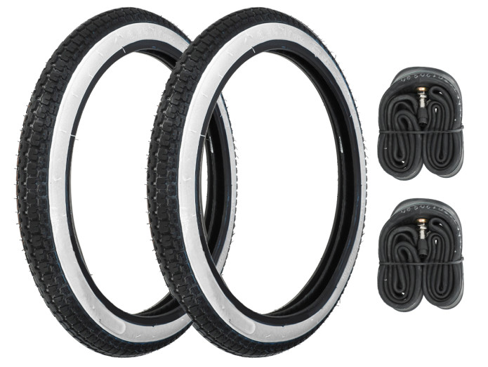 17 Zoll 2.25x17 Anlas NR-7 Reifen Weisswand Schläuche Satz