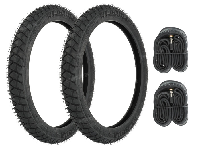 17 Zoll 2.25x17 Michelin Anakee Street / Airstop Reifen Satz Puch Maxi S / N / K / X30 / X50