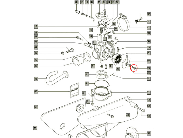 Dellorto SHA Vergaser Filteraddeckung Banjo Schraube M5x10