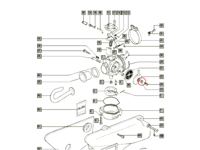 Dellorto SHA carburetor filtercover banjo fiberring 5x10mm product