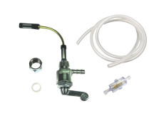 Petrol tap petcock M12x1 Puch Maxi S / N with hose and filter set