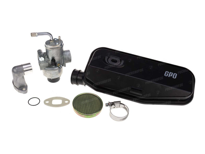 Bing 17mm carburateur Swiing set met standaard model luchtfilter GPO Puch Maxi main