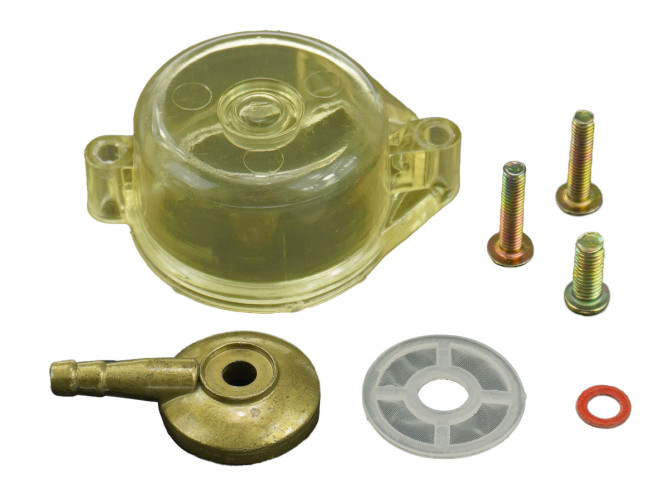 Dellorto SHA carburettor float chamber transparent with filter cover set yellow  product