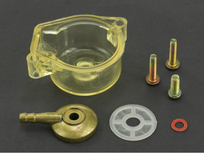 Dellorto SHA carburettor float chamber transparent with filter cover set yellow  product