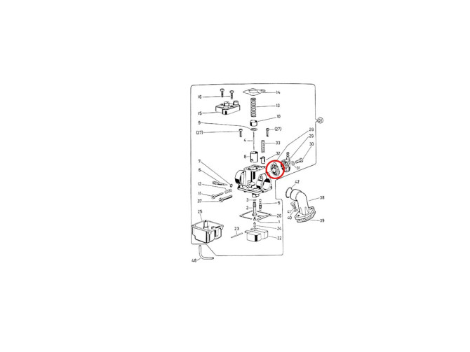 Bing 12/15/17mm benzine filter voor vierkante carburateur product