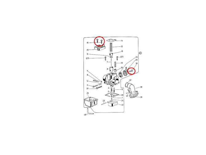 Bing 12/15/17mm screw M4x12 for square carburetor product