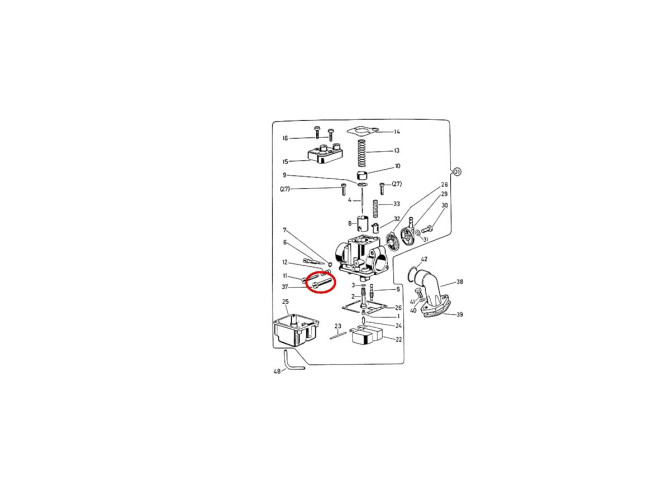 Bing 12/15/17mm screw M5 for square carburetor product