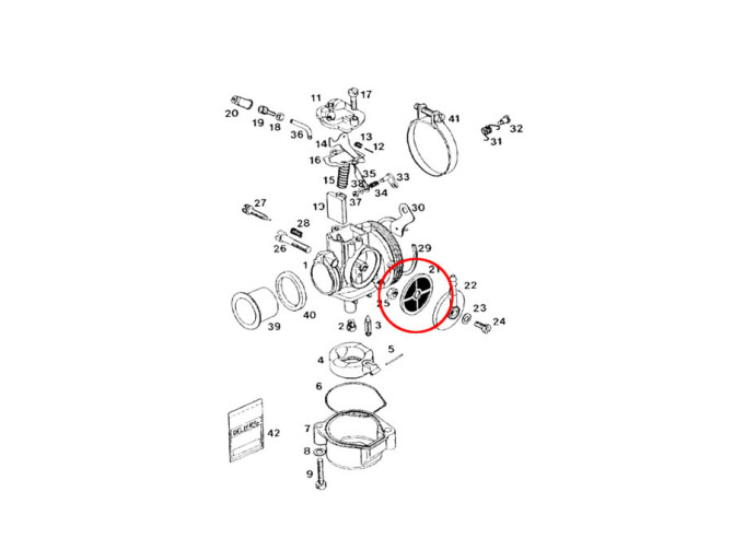 Dellorto SHA benzinefilter (banjo) plat / rond product