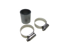 Ansaugschlauch Silikon 25mm PHBG / Polini CP Silber Grau mit 2x Schlauchschelle