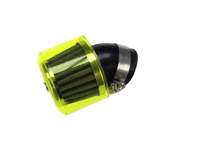 Luchtfilter 26mm 35mm power 45 graden schuin chroom gele kap product
