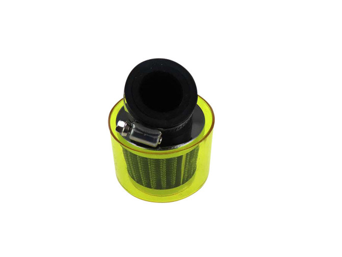 Luchtfilter 26mm 35mm power 45 graden schuin chroom gele kap product