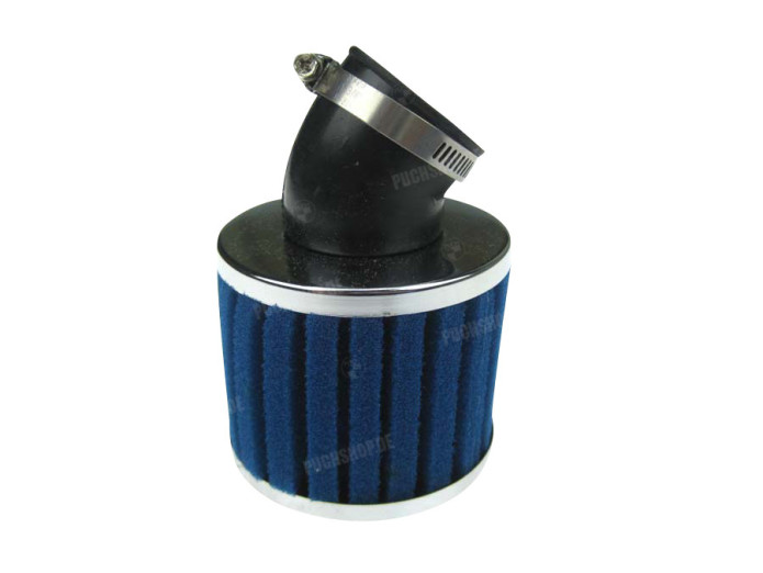Luchtfilter 28mm / 35mm schuim schuin blauw 