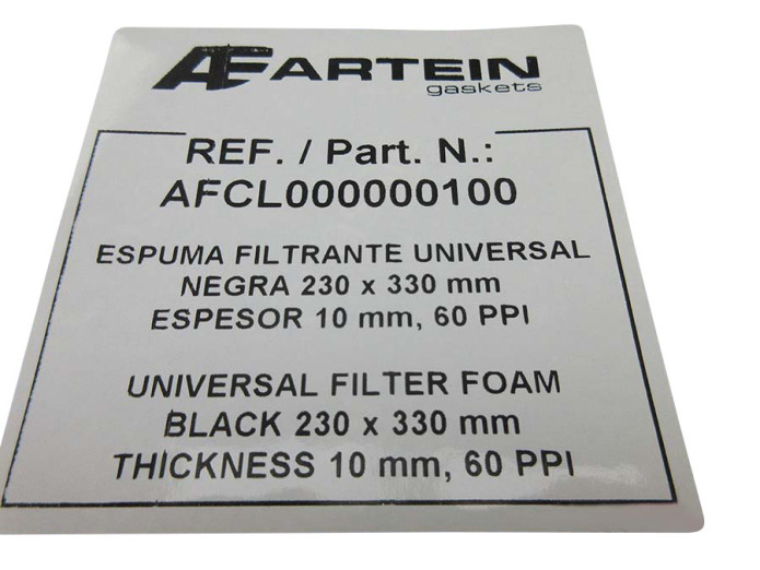 Luchtfilter schuim Artein 60 PPI universeel