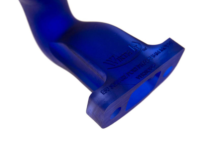 Manifold Dellorto PHBG 24mm Puch Maxi E50 angled plastic blue Wirth It product