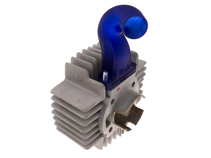 Spruitstuk Dellorto PHBG 24mm Puch Maxi E50 gebogen kunststof blauw Wirth It