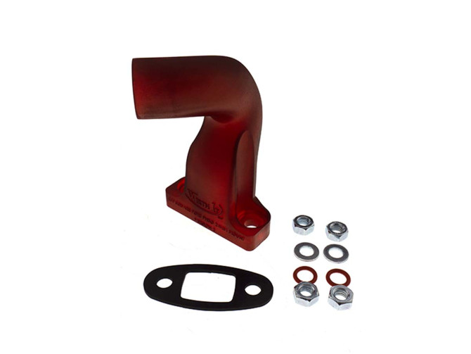 Manifold Dellorto PHBG 24mm Puch Maxi E50 angled plastic red Wirth It product