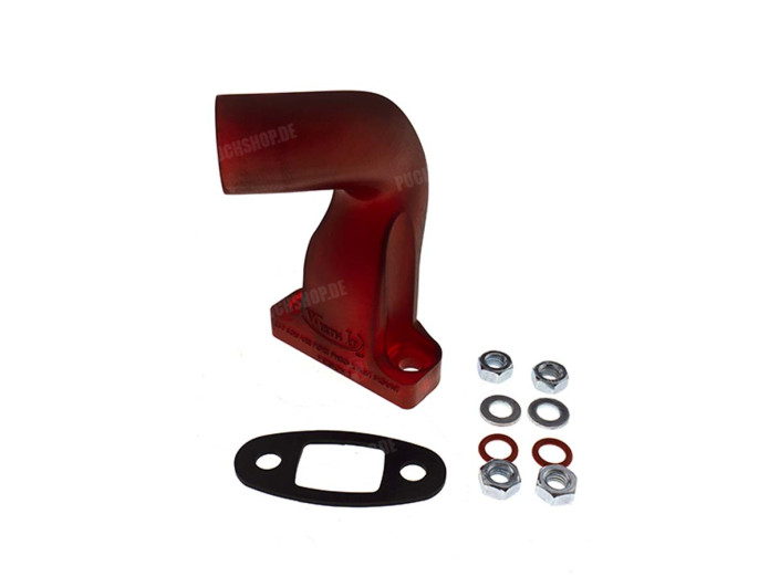Manifold Dellorto PHBG 24mm Puch Maxi E50 angled plastic red Wirth It