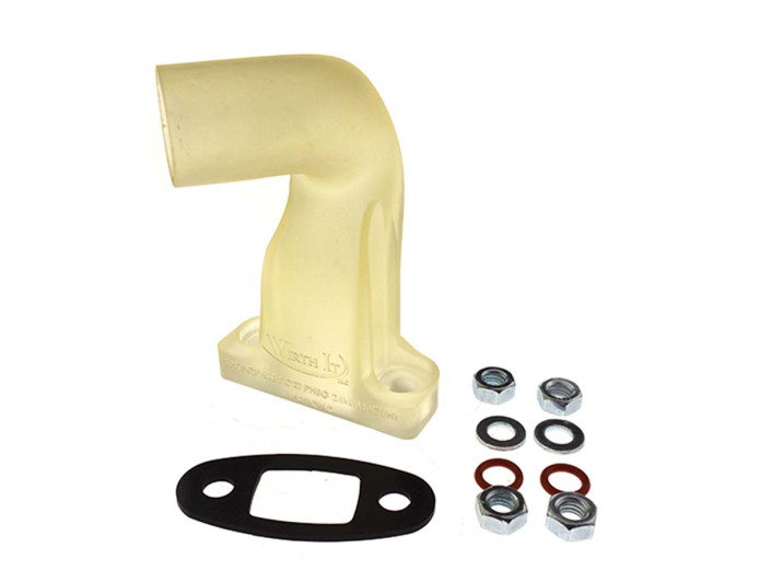 Manifold Dellorto PHBG 24mm Puch Maxi E50 angled plastic white Wirth It