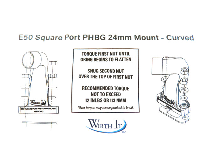 Spruitstuk Dellorto PHBG 24mm Puch Maxi E50 gebogen kunststof zwart Wirth It product