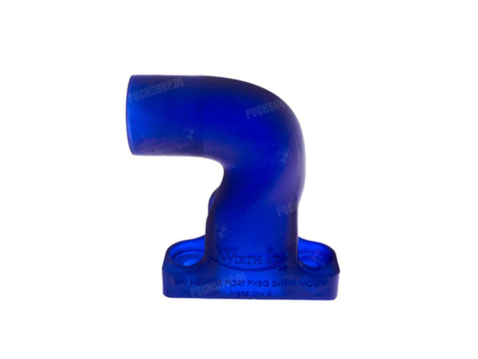 Spruitstuk Dellorto PHBG 24mm Puch Maxi E50 recht kunststof blauw Wirth It