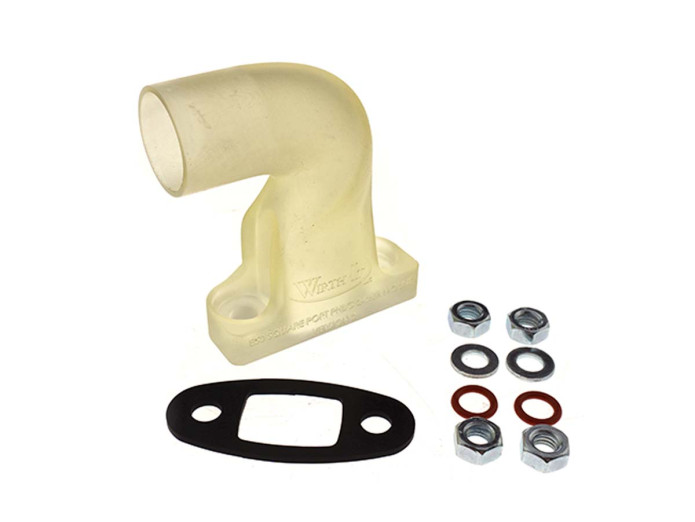 Spruitstuk Dellorto PHBG 24mm Puch Maxi E50 recht kunststof wit Wirth It