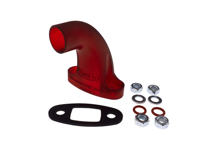 Manifold Bing 15mm Puch Maxi ZA50 plastic red Wirth It product