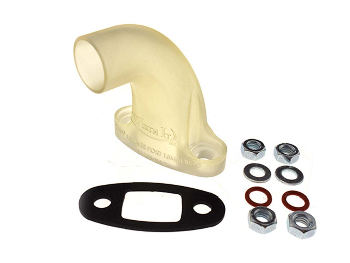 Ansaugstutzen Bing 15mm Puch Maxi ZA50 Plastik weiß Wirth It