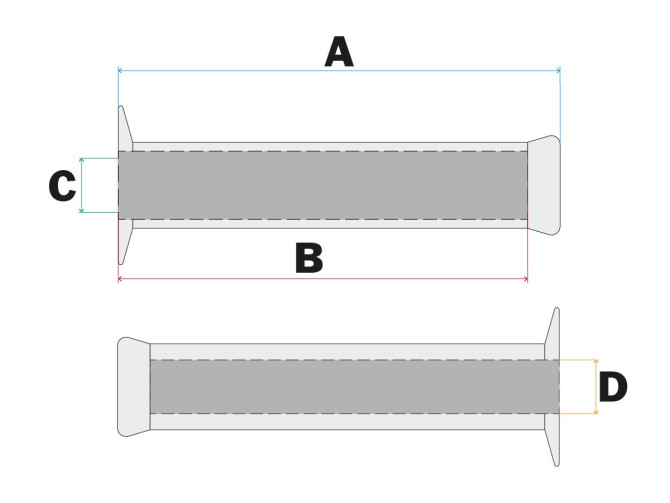 Handvatset Cross 922X zwart / rood 24mm / 22mm product