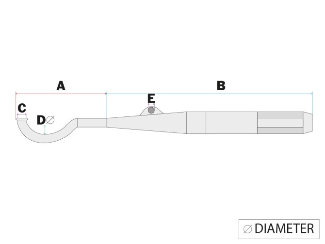 Uitlaat Puch DS50 / Alabama 22mm chroom product