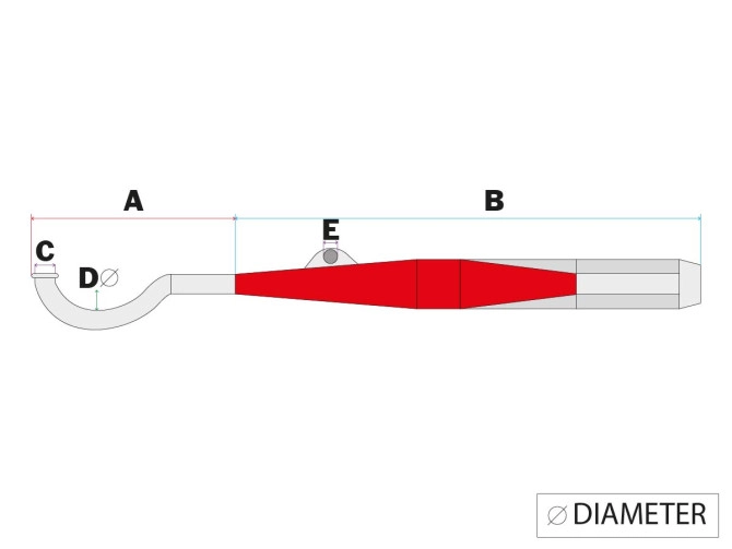 Uitlaat Puch MV / VS / MS 28mm Homoet P4 zwart product