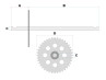 Tretkurbelwelle Puch Maxi 230mm 26 Zähne mit Tretkurbeln und Pedalen (Langer) thumb extra