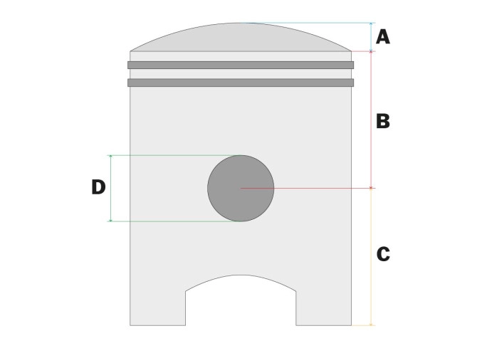 Piston 38.50mm 50cc Meteor (38.5x1.5c) oversize Puch Maxi product