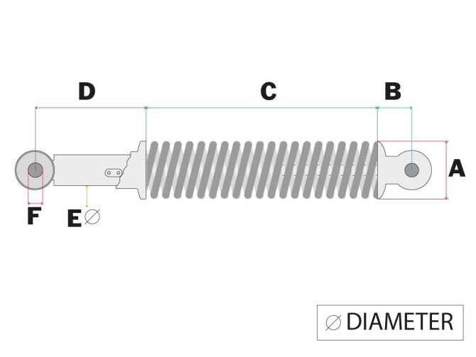 Shock absorber set 280mm DMP chrome product