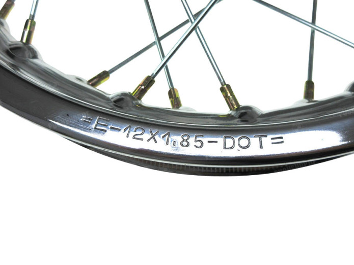 12 inch spoke wheel 12x1.85 chrome Puch DS rear Italcerchio