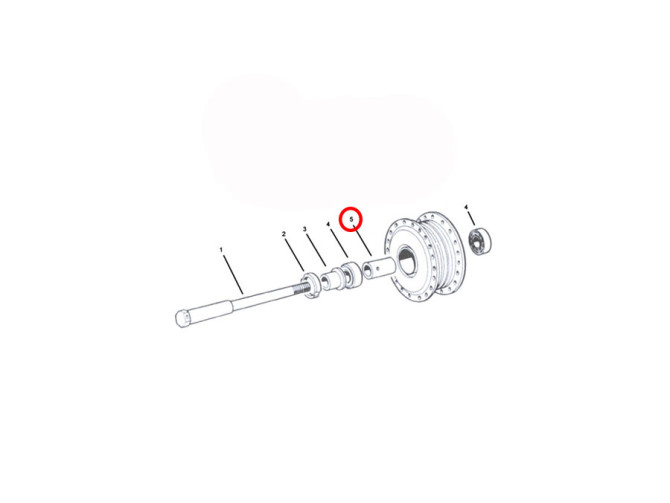 Axle Puch Monza etc. spacer between bearing 12mm front hub  product