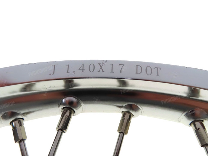 spoke wheel 17x1.40 aluminium silver set Puch Maxi S N spoke wheel 17x1.40 aluminium silver set Puch Maxi S N