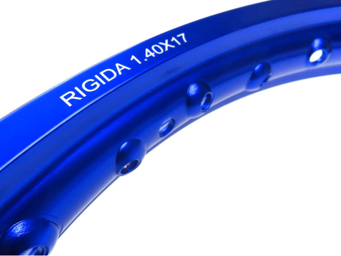 17 inch rim 17x1.40 spoke wheel aluminium Rigida blue anodised product