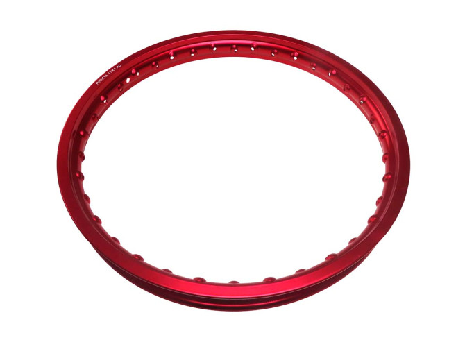 17 inch rim 17x1.40 spoke wheel aluminium Rigida red anodised product