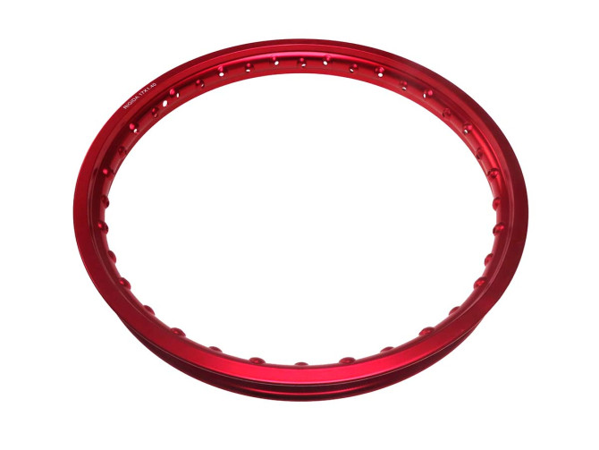 17 inch velg 17x1.40 spaakwiel aluminium Rigida rood geanodiseerd  product