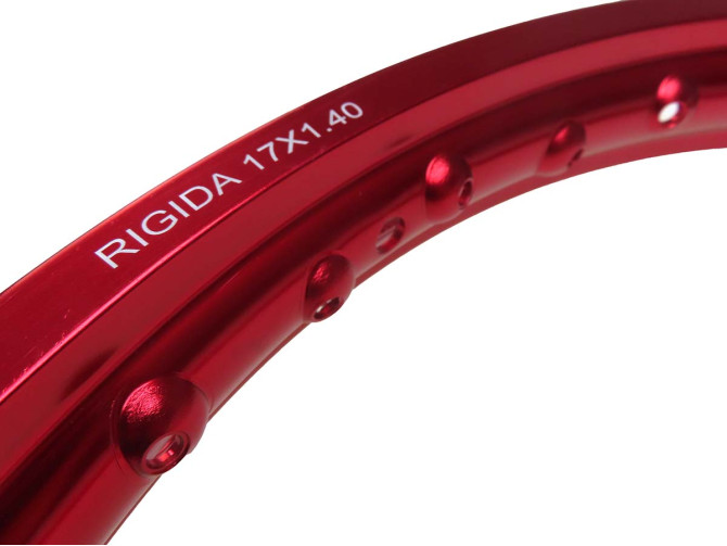 17 inch velg 17x1.40 spaakwiel aluminium Rigida rood geanodiseerd  product