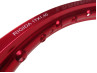 17 inch rim 17x1.40 spoke wheel aluminium Rigida red anodised thumb extra