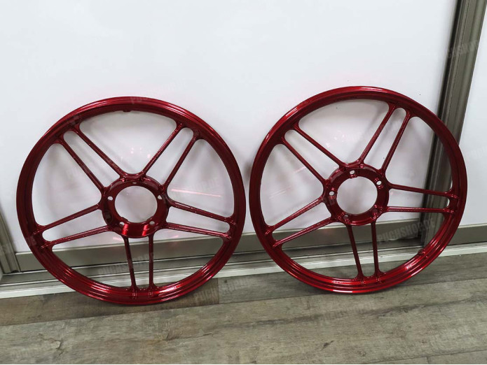 17" Grimeca 5 star wheel 1.35 Puch Maxi metallic candy red