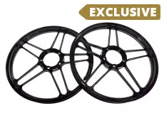 17 inch Grimeca 5 star wheel 17x1.35 Puch Maxi gloss black (set)