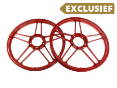 17 inch stervelg 17x1.35 Puch Maxi gepoedercoat rood set