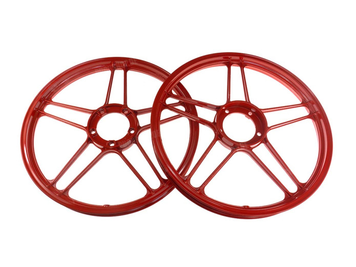 17 inch Grimeca 5 star wheel 17x1.35 Puch Maxi fire red (set)