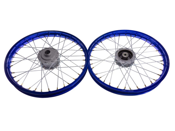 17 inch spaakwiel 17x1.40 aluminium Rigida set blauw Puch Maxi S / N main