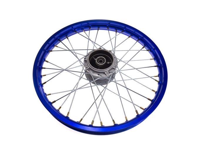 Puch Rigida alu spoke wheel set 17x1.40 blue anodised
