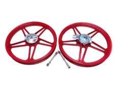 17 inch Bernardi Mozzi style 17x1.60 wheel set red