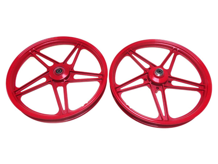 17 inch Bernardi Mozzi style 17x1.60 wheel set red