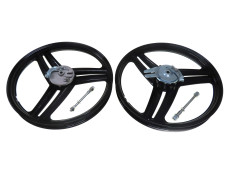17 inch Grimeca style 3 spoke wheel set black